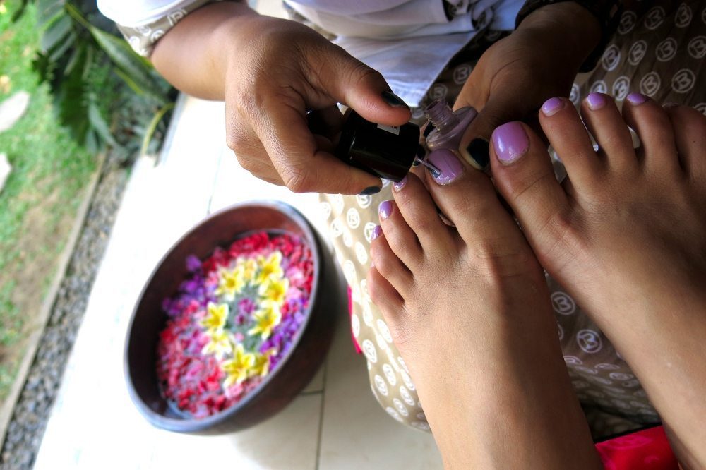 Beautiful Manicure and Pedicure at Bliss Bali retreat
