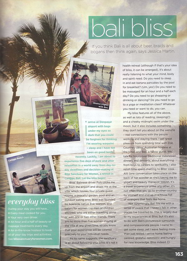 Cleo Magazine: Bali Bliss