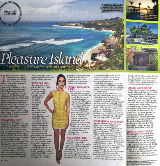 Daily Star: Pleasure Island – TV Life explores Bali's sights, spas and spiritual temples.