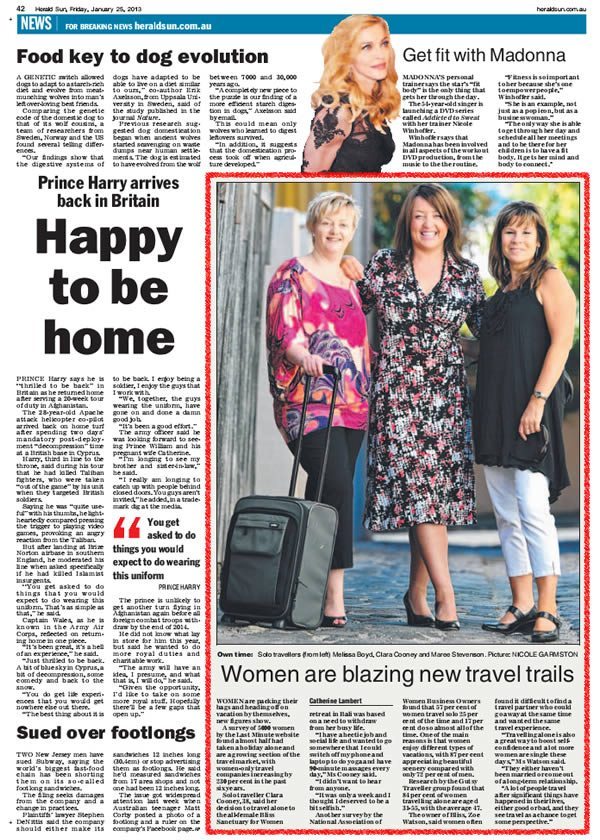 Herald Sun: Women only Travel – Women Are Blazing New Travel Trails