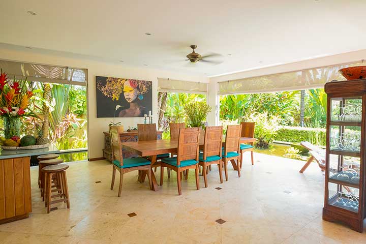 Canggu Sanctuary, Bali retreat, Bliss Sanctuary For Women, gorgeous dining area