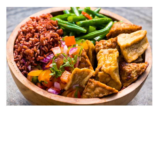 Unlimited Food at Bliss Retreat Bali - Tofu and Tomato Salsa Healthy Bowl