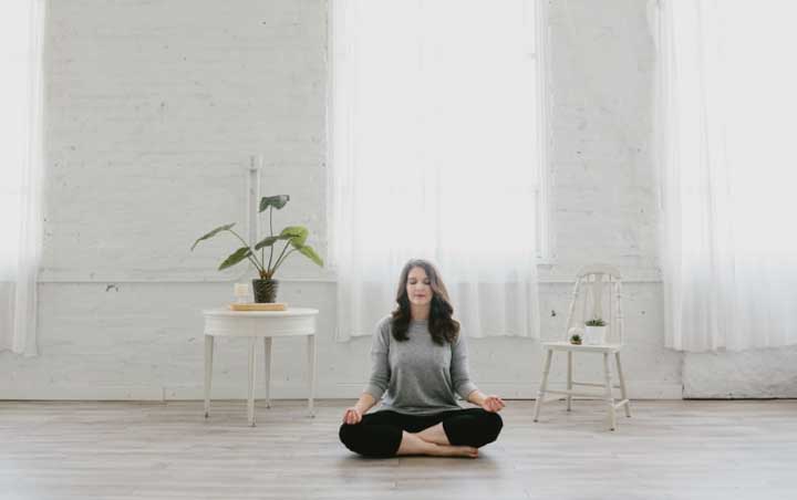 Catherine Beard practicing mindfulness and relaxation