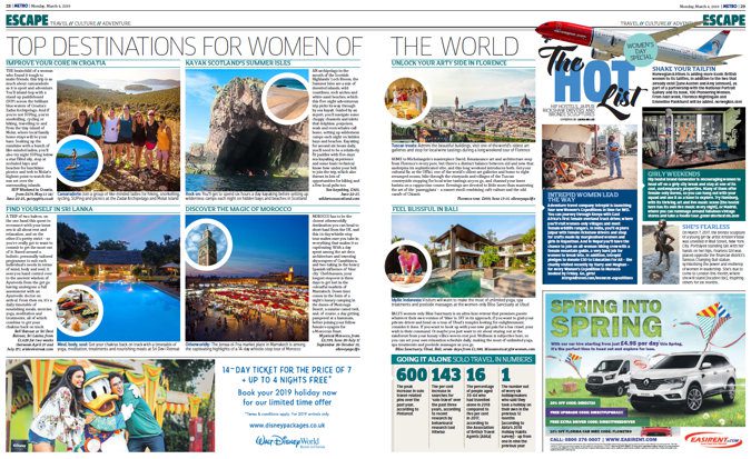 newspaper clipping - exotic holiday destinations around the world