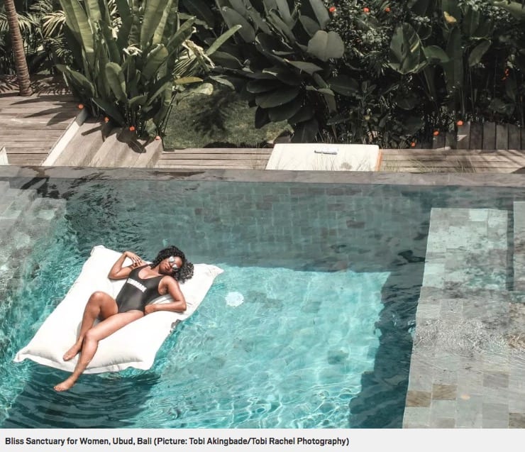 Relax in the pool, Metro online article Bliss Bali retreat