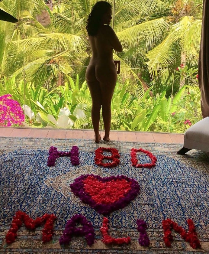 Malin Andersson in her birthday suit, for her birthday