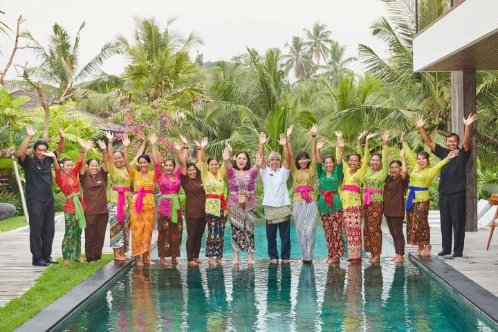Bliss team by the pool Ubud Bliss Bali retreat