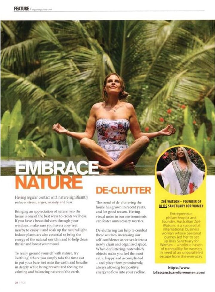 Yoga Magazine Zoe Watson feature Create your own wellness sanctuary at home