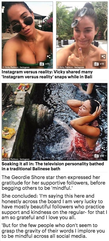 Geordie Shore Vicky Pattison at Bliss Bali retreat, Daily Mail